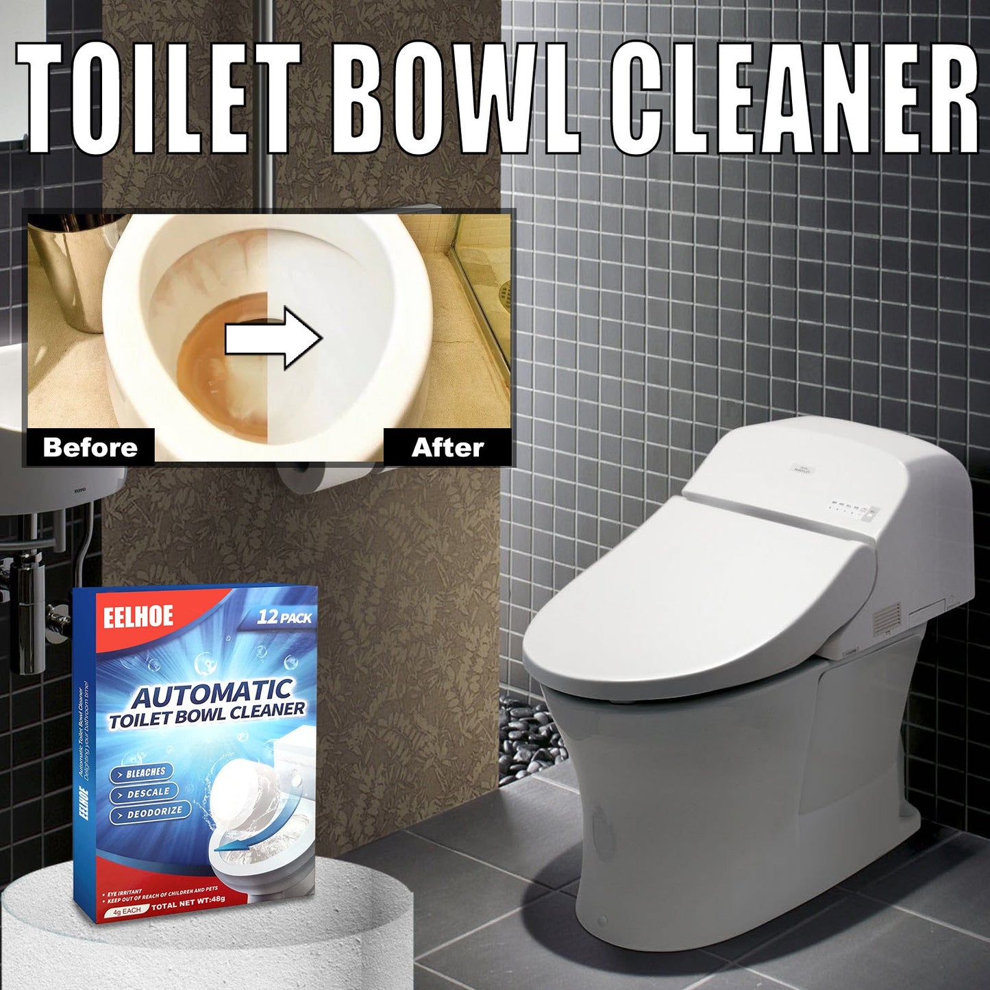 Toilet Cleaning Effervescent Tablets – Lemon Scent Fizzing Cleaner | Fixory911