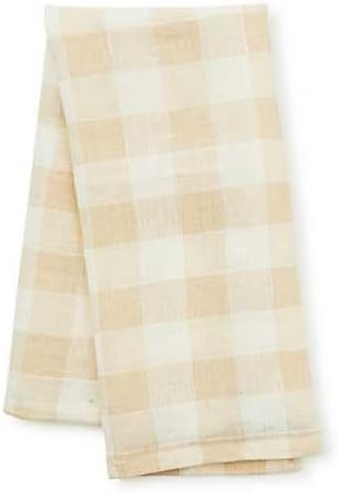 MACKENZIE-CHILDS Linen Dish Towel, Decorative Kitchen Towel, Tan Check