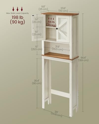 VASAGLE Over the Toilet Storage Cabinet, Doors - Image 7