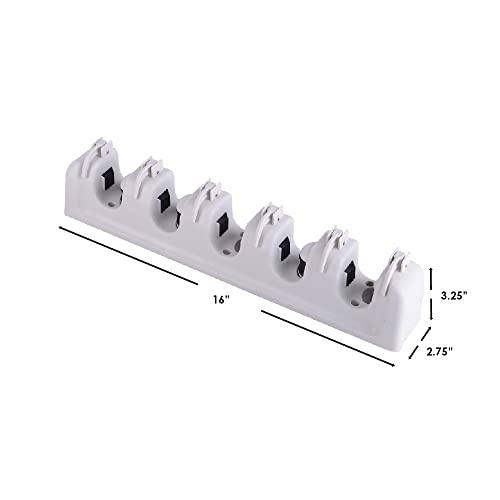 Home Basics Broom Organizer and Mop Wall Mount 5 Slot Utility - Image 6