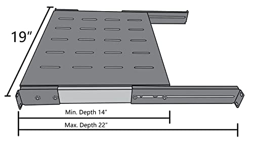 1U Sliding Rack Shelf 19" Server Rack Mount Cabinet - Image 4