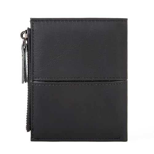 Men's wallet RFID blocking zipper coin purse genuine leather - Image 8
