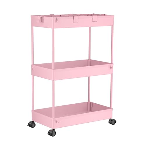 3 Tier Rolling Cart with Wheels, Storage Craft Art Trolley - Image 8