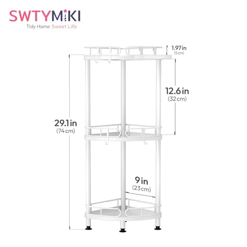 SWTYMIKI Corner Shower Caddy Standing - 3 Tier Stainless Steel - Image 8