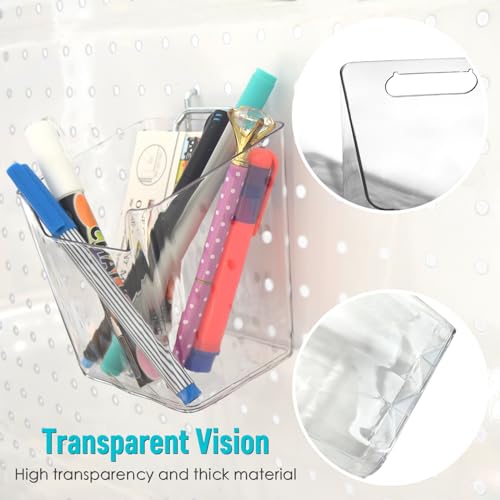 Clear Large Pegboard Cups, 6Pack Peg Board Square Storage - Image 7