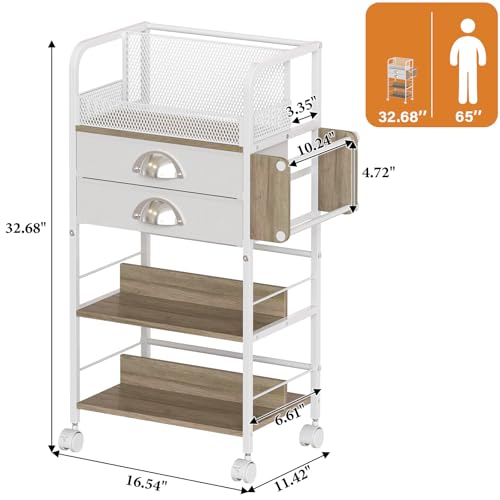 Rolling Wrapping Paper Storage Cart Organizer White - Image 7