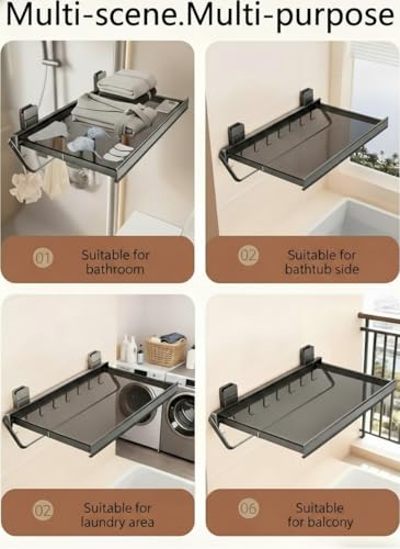 Indoor Clothes Drying Rack Foldable,Wall Mounted Retractable - Image 8