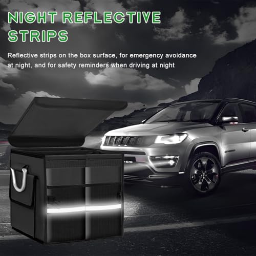 Trunk Organizer with Lid, 28L Collapsible 2-Compartment - Image 7
