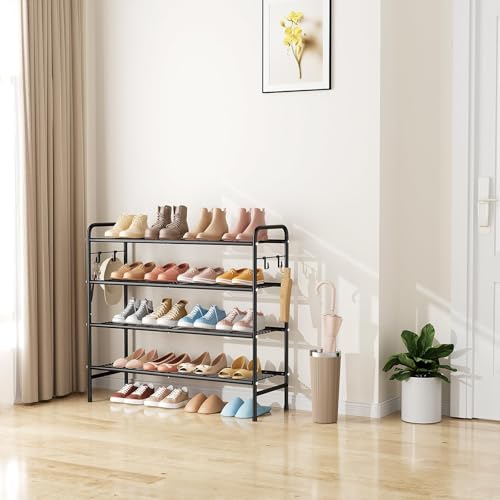 VILICK 4-Tier Shoe Rack 33" Wide Metal Shoe Organize | All Products - Image 8