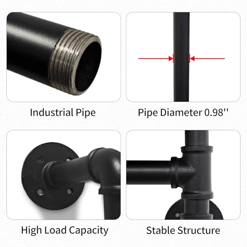 Industrial Pipe Clothes Rack Wall Mounted,Heavy Duty - Image 7