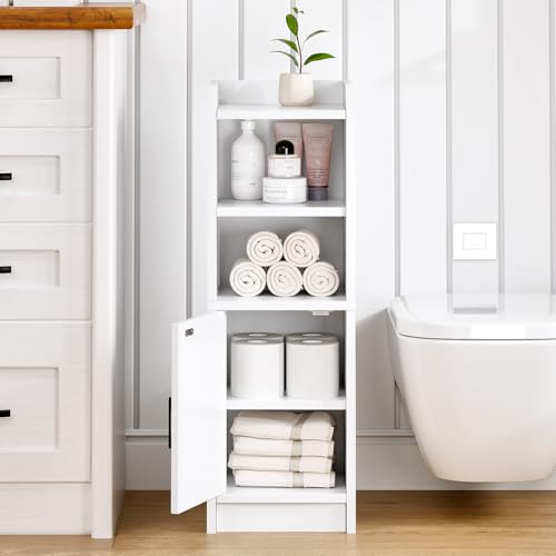 Narrow Bathroom Storage Cabinet with Door & Adjustable Shelf - Image 8