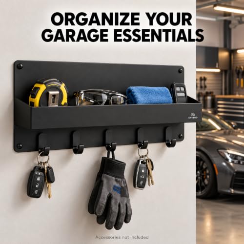 Modern Large Wall Mounted Key Holder with Deep Shelf - Image 7