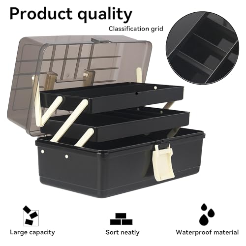 WEWLINE 13-Inch Art Storage Box 3-Layers Plastic Storage - Image 7