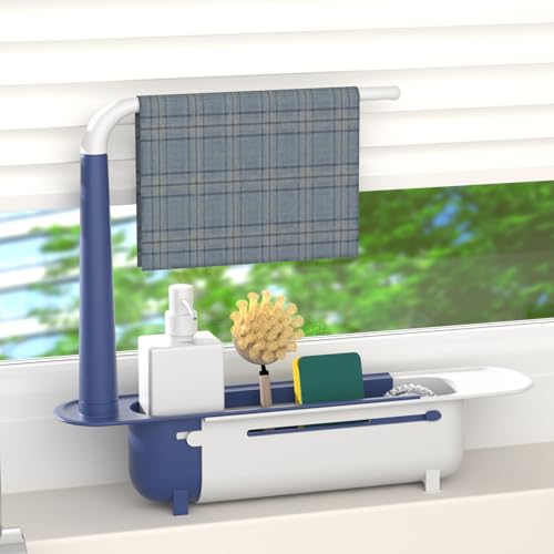 Telescopic Sink Storage Rack with 2 Sponge - Sink Caddy Sponge - Image 7