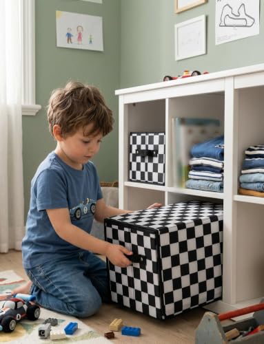 HFKPJRT Toy Car Storage Box with Play Mat, 2-in-1 | Home Organization - Image 8