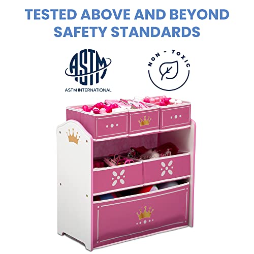 Delta Children Princess Crown Design & Store 6 Bin Toy - Image 7