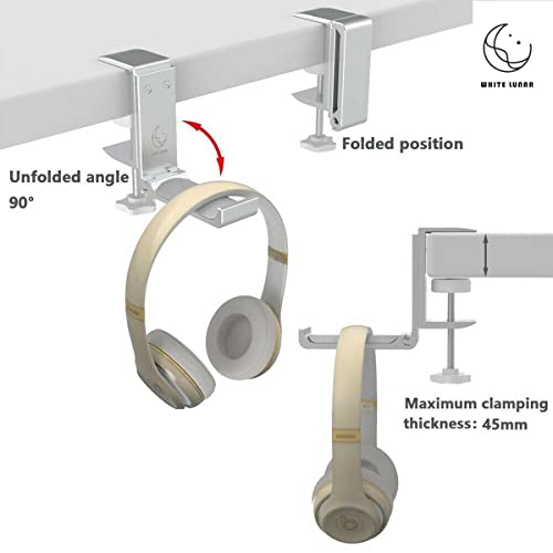 Under Desk Headphone Hanger, Foldable Aluminum Headset - Image 7