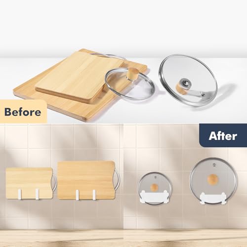 Pot Lid Rack, Wall Mounted 304 Stainless Steel Pan Lid - Image 8