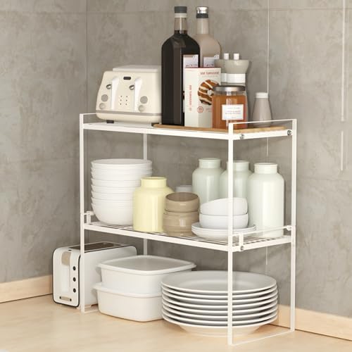 2 Pack Stackable Cabinet Shelf Organizer - Heavy-Duty Coated - Image 8
