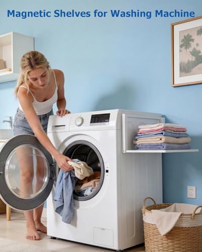 Magnetic Laundry Shelf, 24-Inch Adjustable Washer Storage Rack - Image 7