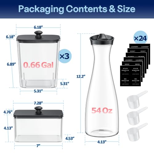 3+1+1 Pack Laundry Pods Containers & Dryer Sheet Holder & - Image 8