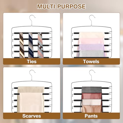 Pants Hangers Space Saving, 2 Pack Anti-Slip Space Saving Hangers - Image 7