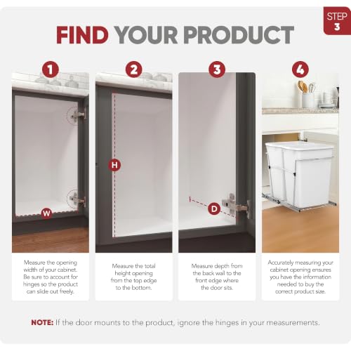 Rev-A-Shelf Double Pullout Garbage Trash Cans for Kitchen - Image 7