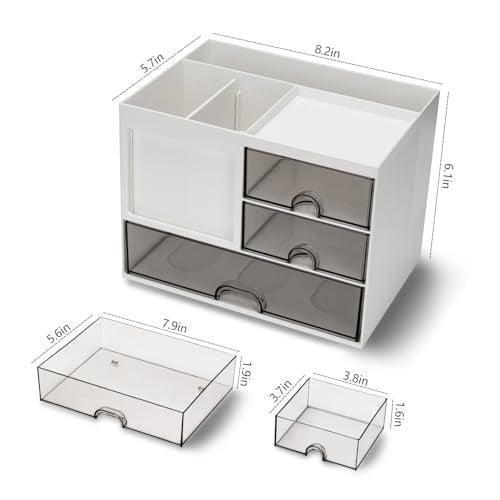 QIYVLOS Desk Organizer with 3 Drawer, Multi-Functional Pencil Pen - Image 7