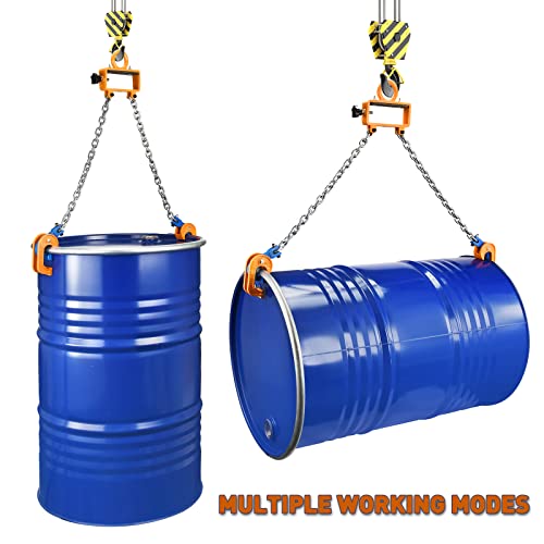 55 Gallon Drum Lift, 2200 lb Chain Drum Lifter for Steel - Image 8