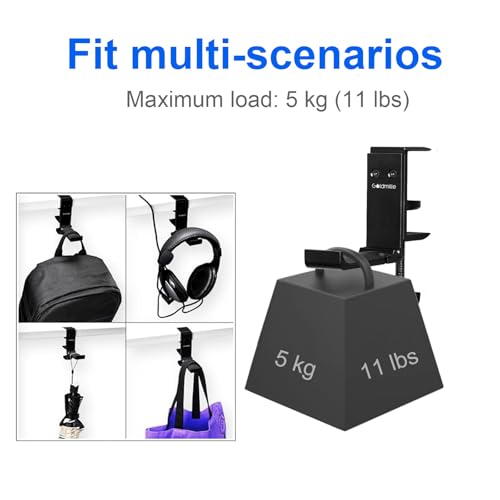 Aluminum Headphone Stand Hanger Foldable with Cable Clip - Image 7