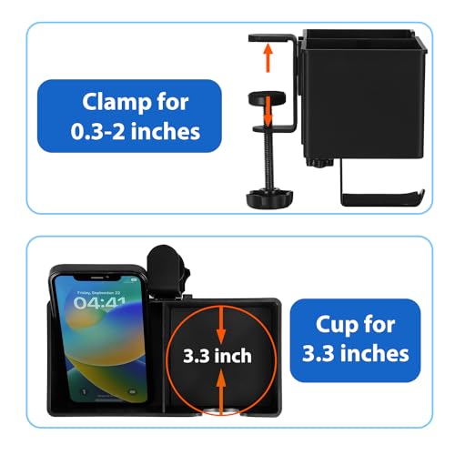 Rosyline 3-in-1 Clip-on Cup Holder for Desk with Desktop - Image 7