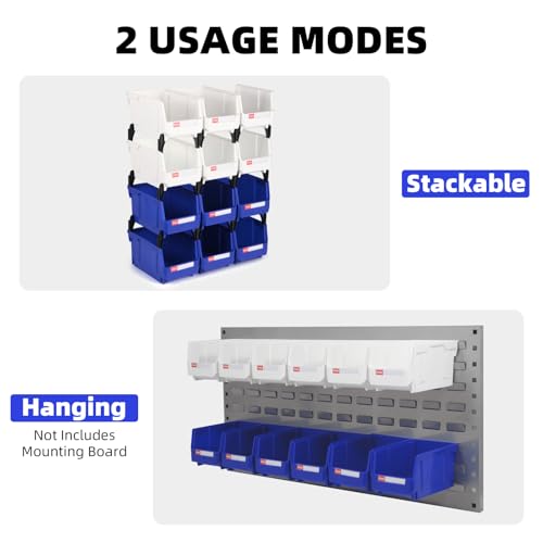 12 Packs Stackable Storage Bins, 7" x 5" x 4" Parts Bin - Image 8