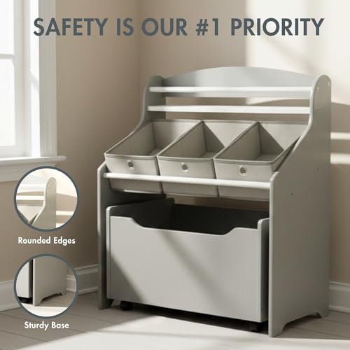 Humble Crew 3 in 1 Kids Bookshelf, Toy Organizer | Home Organization - Image 7