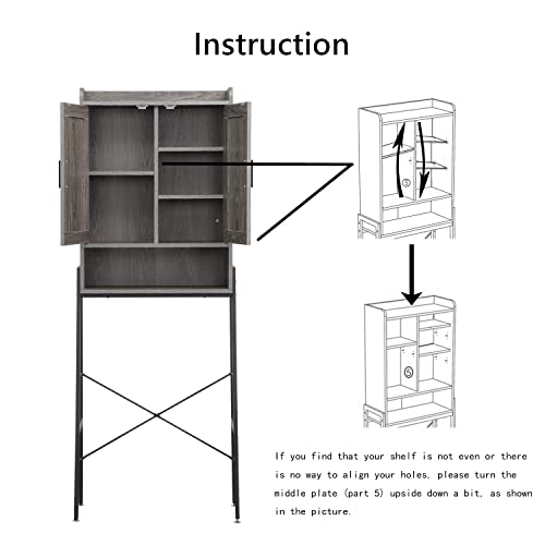 apexnova Over The Toilet Storage Cabinet, Wooden Space-Saving - Image 8