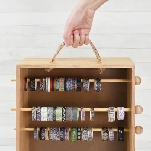 MOOCA Wooden Ribbon Organizer Rack and Thread Spool Holder - Image 7