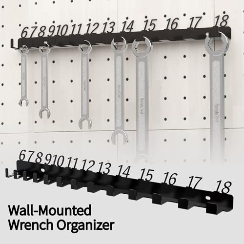 Metal Wrench Organizer, Wall-Mounted Storage Rack for Wrenches - Image 7