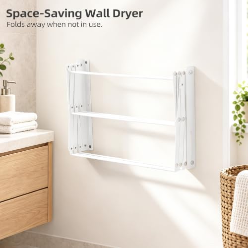 STORAGE MANIAC Wall Mounted Clothes Drying Rack | Home Organization - Image 7