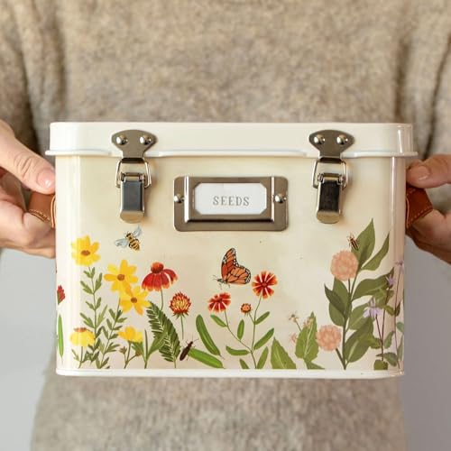 Wildflower Botanicals Tin Seed Organizer Storage Box - Image 6