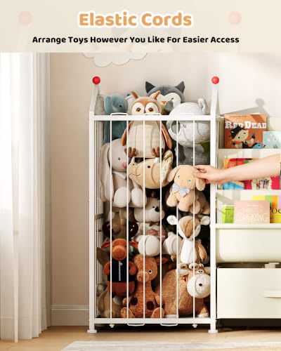 Toy Storage Organizer with Bookshelf and Stuffed Animal Storage - Image 7