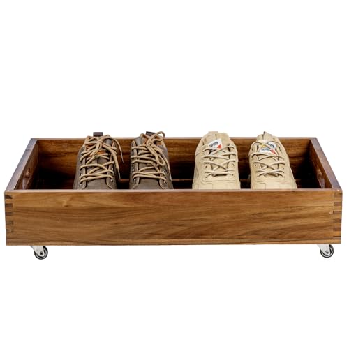 MyGift 24 Inch Premium Acacia Solid Wood Under Bed Storage - Image 8