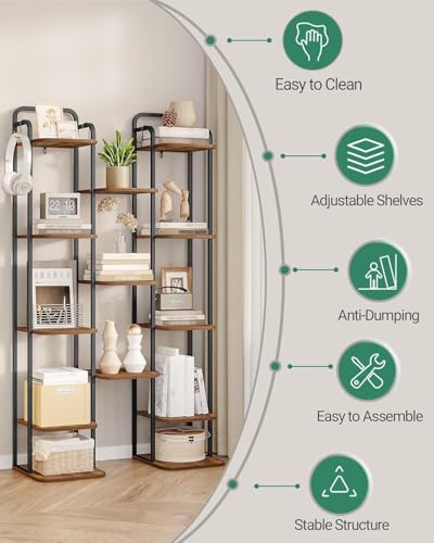 Hzuaneri 8 Tiers Vertical Shoe Rack, Tall Shoe Shelf with 2 Hooks - Image 8