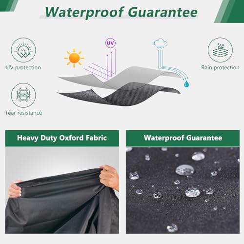 Black Patio Cushion Bag,600D Heavy Duty and Waterproof - Image 8