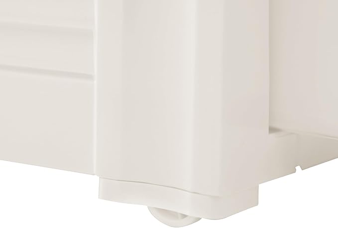 Narrow Plastic Storage Cart with 4 Drawers, Slim Rolling Organizer Dresser on Wheels, Mobile Utility Cart for Bathroom, Kitchen, Laundry Room, Bedroom & Office (4-Tier)