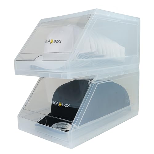 CapBox 2.0 Hat Organizer for Baseball Caps, 2 Pack Clear - Image 7