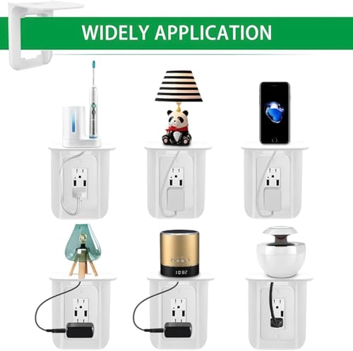 Outlet Shelf, Bathroom Wall Holder with Built-in Cable Management - Image 8