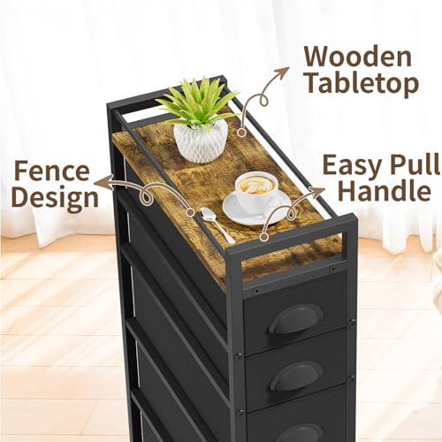 LASZOLA Narrow Cabinet Slim Storage Cart for Bathroom - Image 7