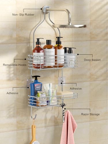 SMARTAKE Hanging Shower Head Caddy, Shower Shelf Organizer - Image 8
