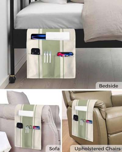Sofa Armrest Organizer Bedside Caddy, Sage Green Vintage - Image 7