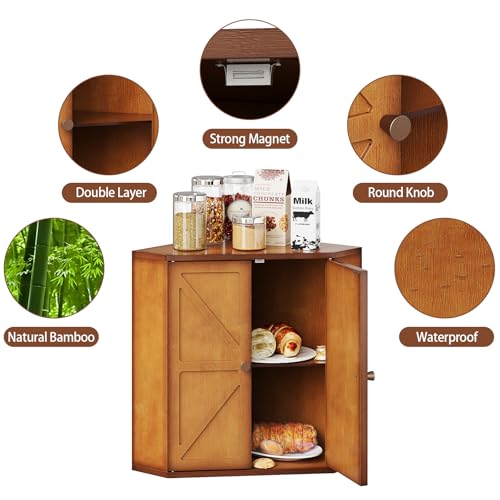 Trironsun Corner Bread Box for Kitchen Counter Double Layer - Image 8