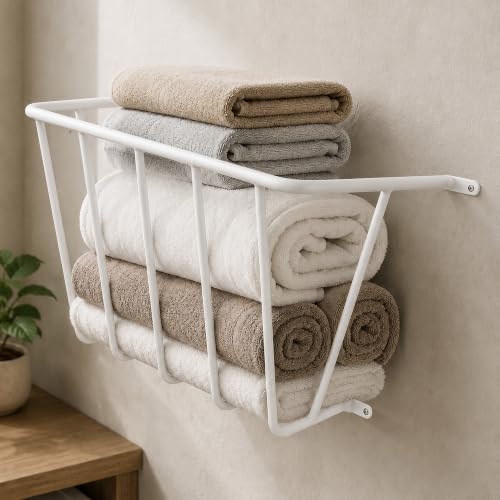 25.5" Wall Mount Blanket Holder, Metal Blanket Rack - Image 8